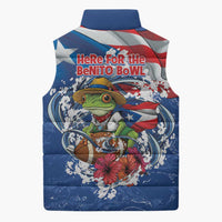 Puerto Rican Coquí Football Sleeveless Puffer Jacket Here For The Benito Bowl