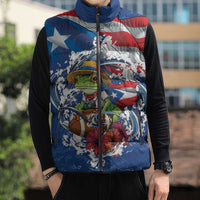 Puerto Rican Coquí Football Sleeveless Puffer Jacket Here For The Benito Bowl