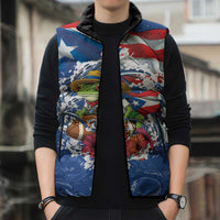 Puerto Rican Coquí Football Sleeveless Puffer Jacket Here For The Benito Bowl