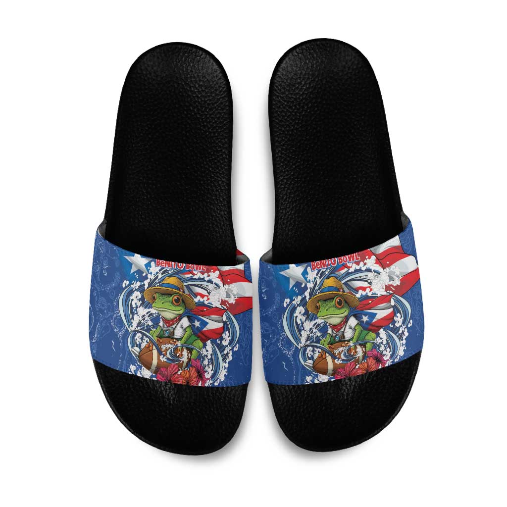 Puerto Rican Coquí Football Slide Sandals Here For The Benito Bowl