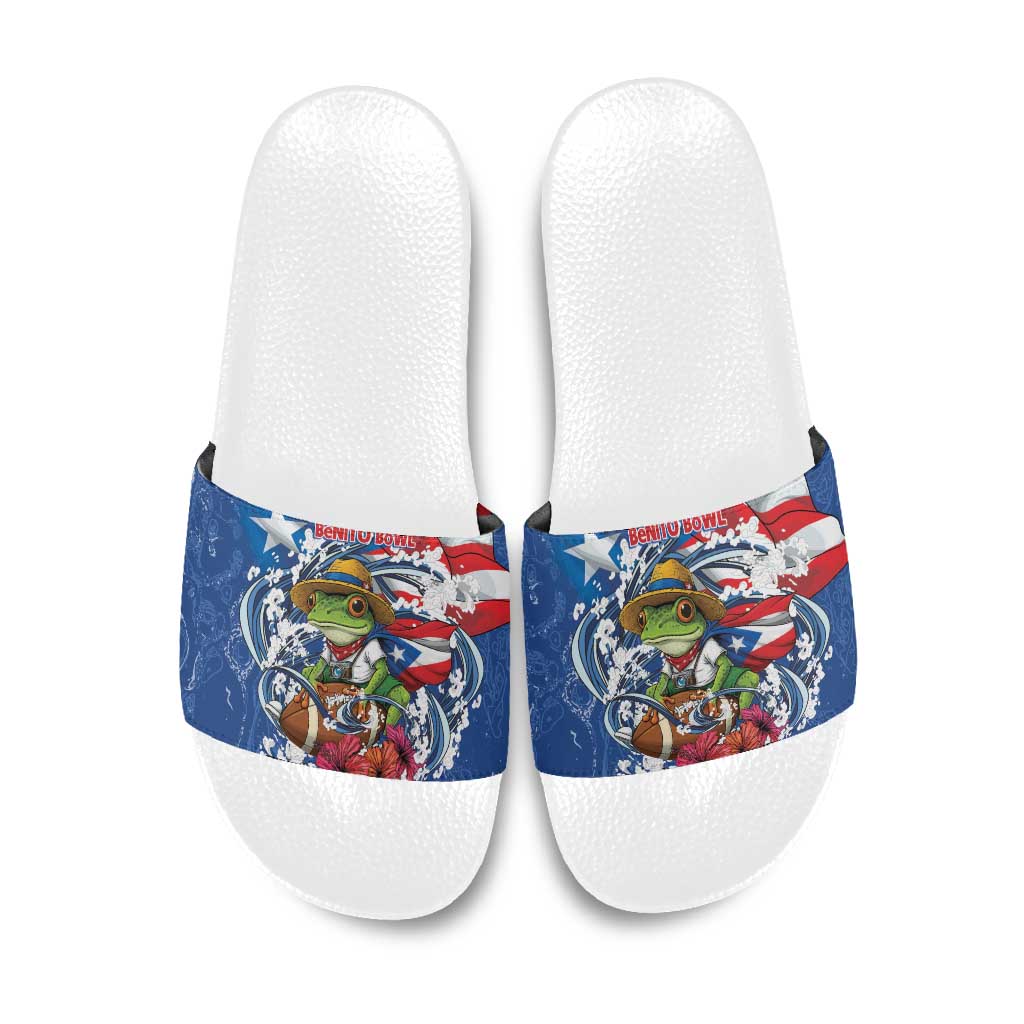 Puerto Rican Coquí Football Slide Sandals Here For The Benito Bowl