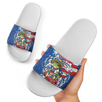 Puerto Rican Coquí Football Slide Sandals Here For The Benito Bowl