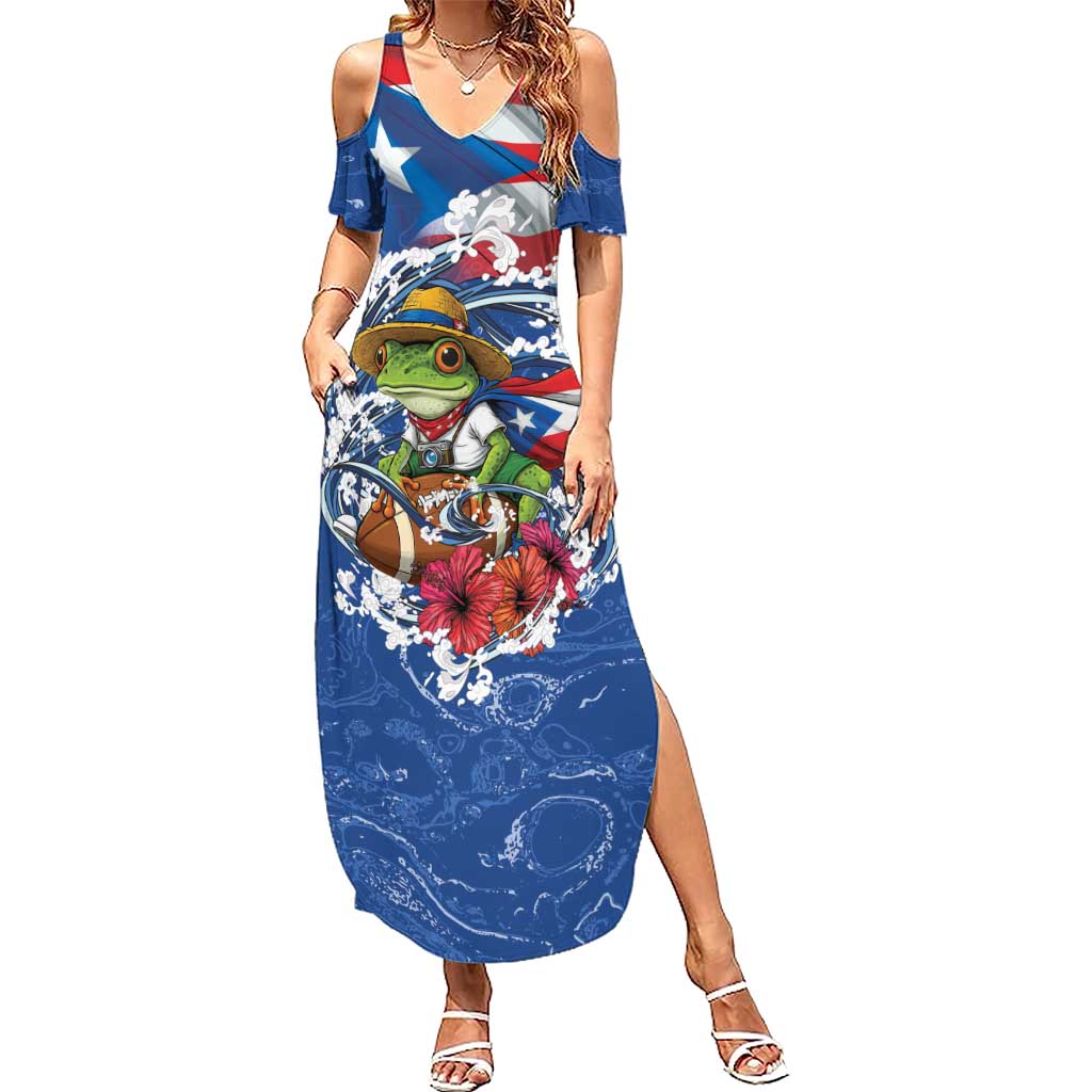 Puerto Rican Coquí Football Summer Maxi Dress Here For The Benito Bowl