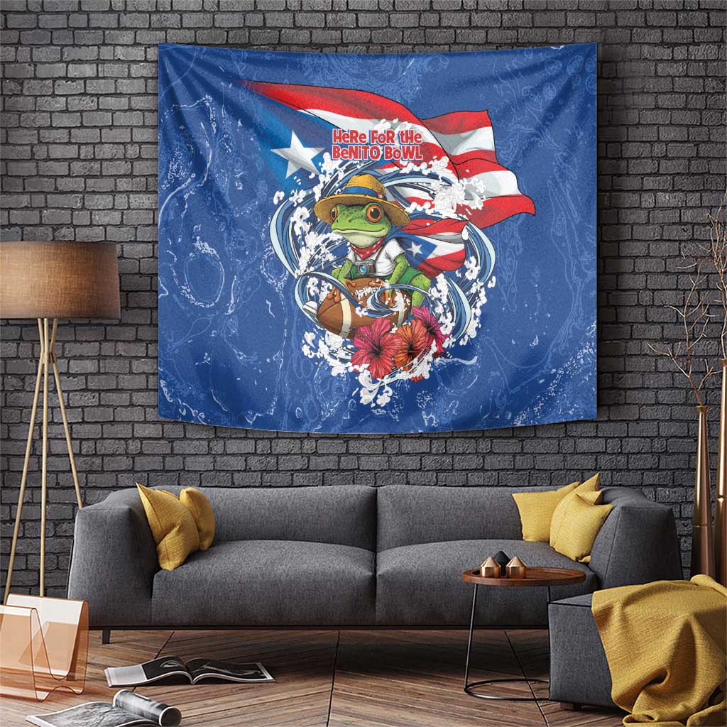 Puerto Rican Coquí Football Tapestry Here For The Benito Bowl