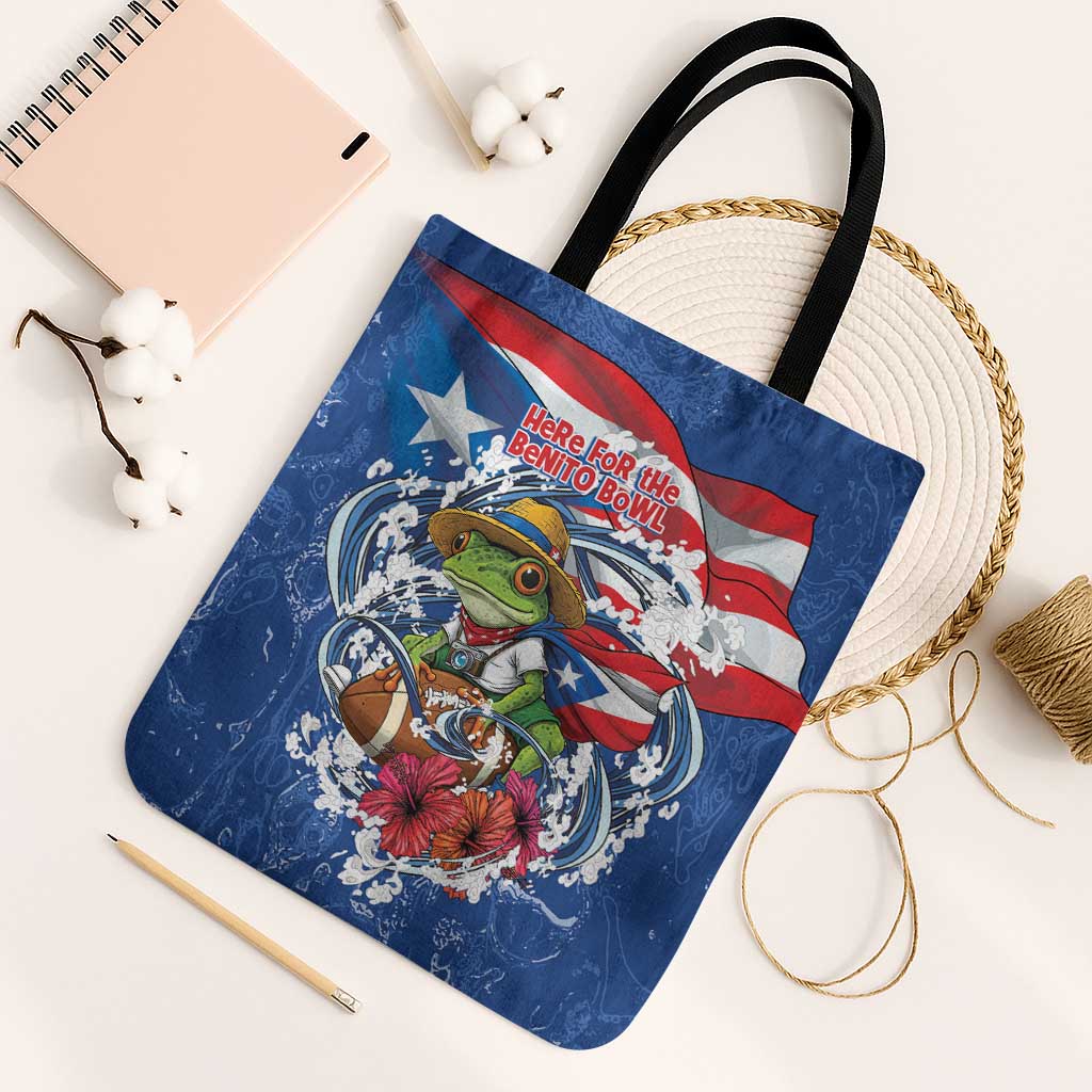 Puerto Rican Coquí Football Tote Bag Here For The Benito Bowl