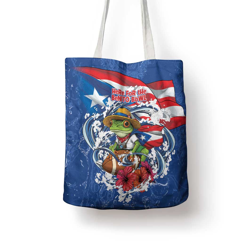 Puerto Rican Coquí Football Tote Bag Here For The Benito Bowl
