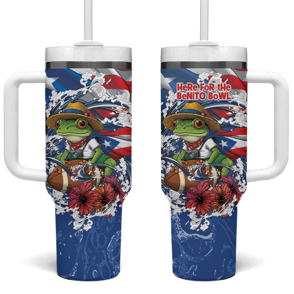 Puerto Rican Coquí Football Tumbler With Handle Here For The Benito Bowl