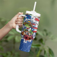 Puerto Rican Coquí Football Tumbler With Handle Here For The Benito Bowl