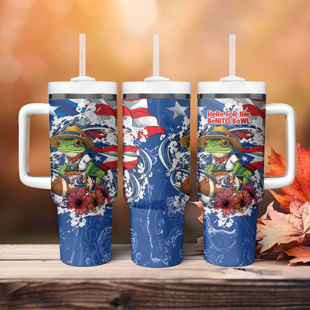 Puerto Rican Coquí Football Tumbler With Handle Here For The Benito Bowl