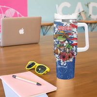 Puerto Rican Coquí Football Tumbler With Handle Here For The Benito Bowl