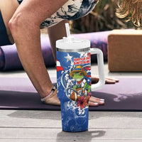 Puerto Rican Coquí Football Tumbler With Handle Here For The Benito Bowl