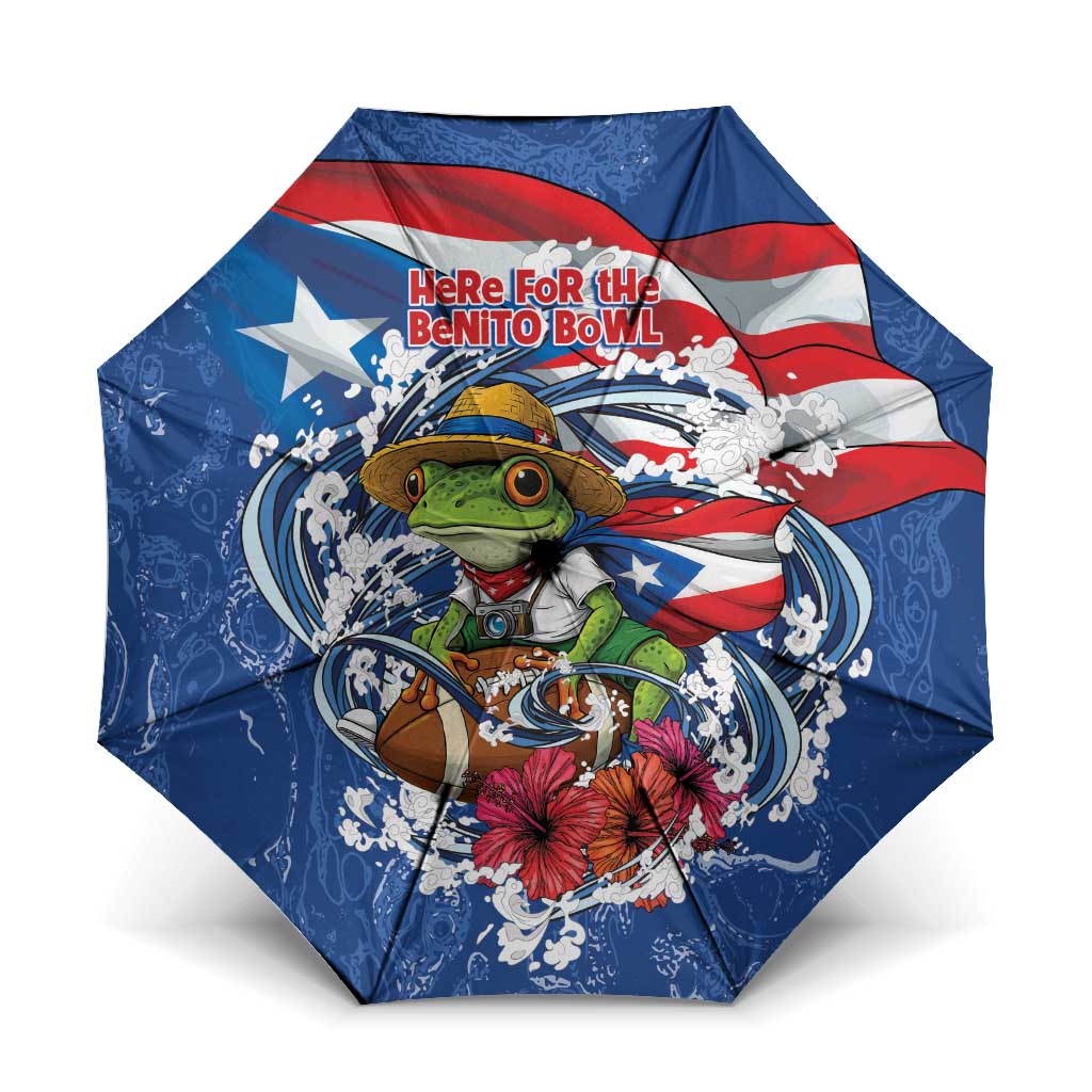 Puerto Rican Coquí Football Umbrella Here For The Benito Bowl