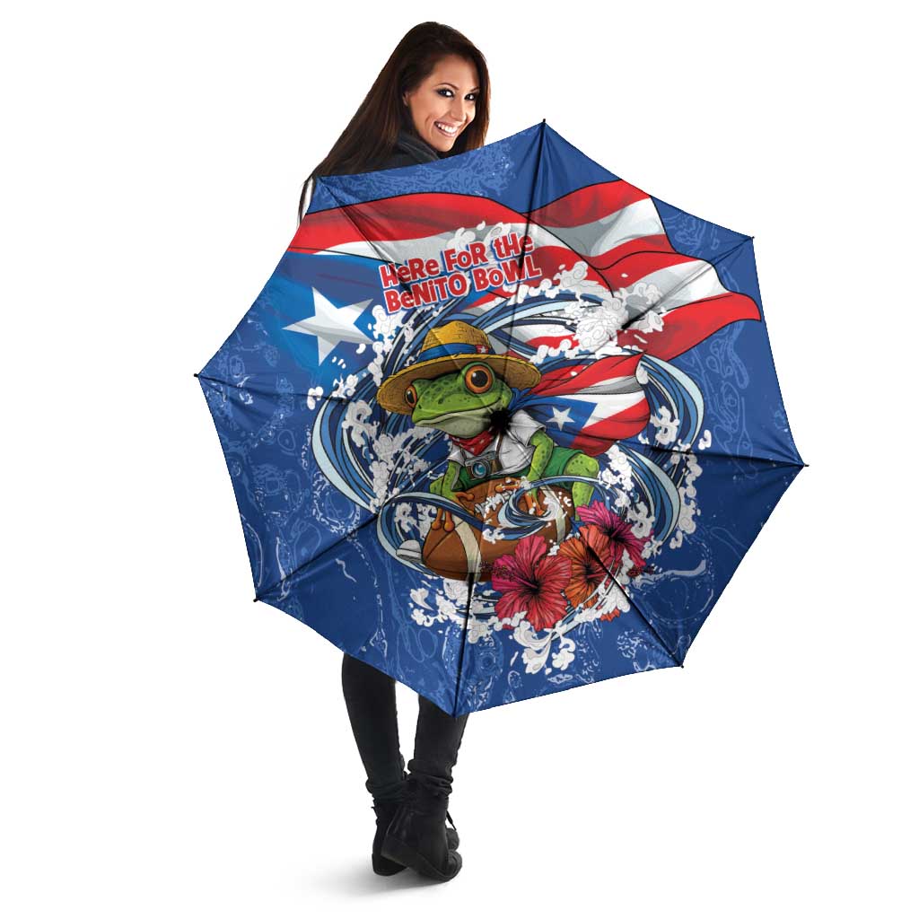 Puerto Rican Coquí Football Umbrella Here For The Benito Bowl