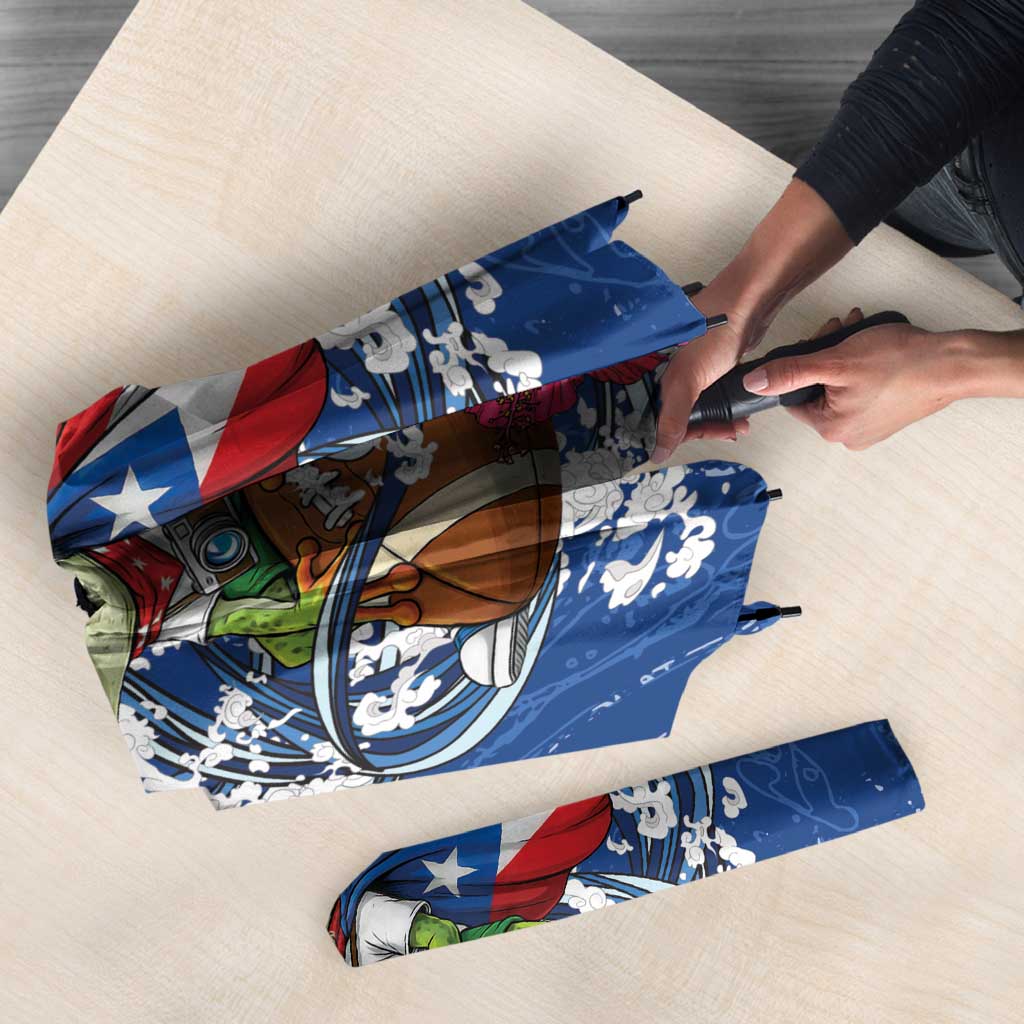 Puerto Rican Coquí Football Umbrella Here For The Benito Bowl