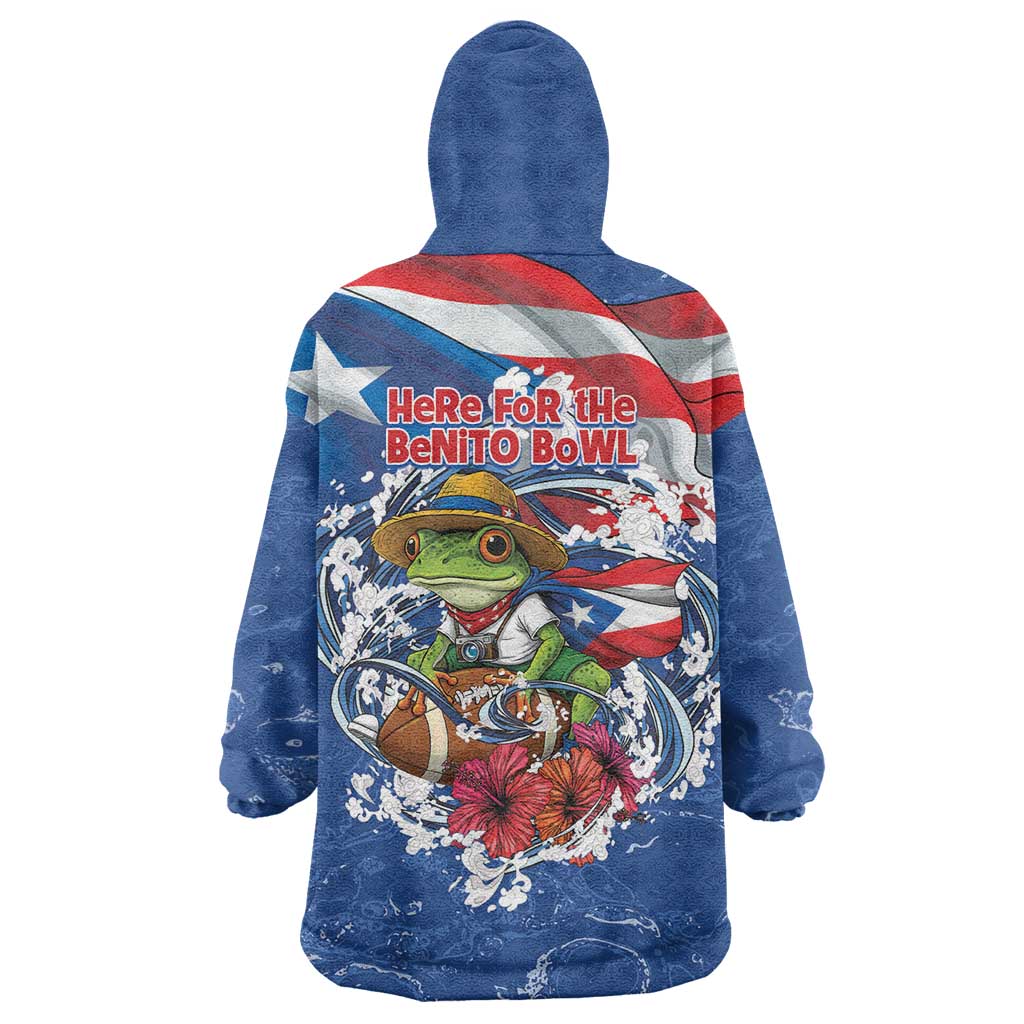 Puerto Rican Coquí Football Wearable Blanket Hoodie Here For The Benito Bowl