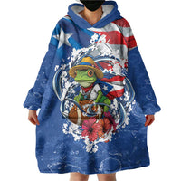 Puerto Rican Coquí Football Wearable Blanket Hoodie Here For The Benito Bowl