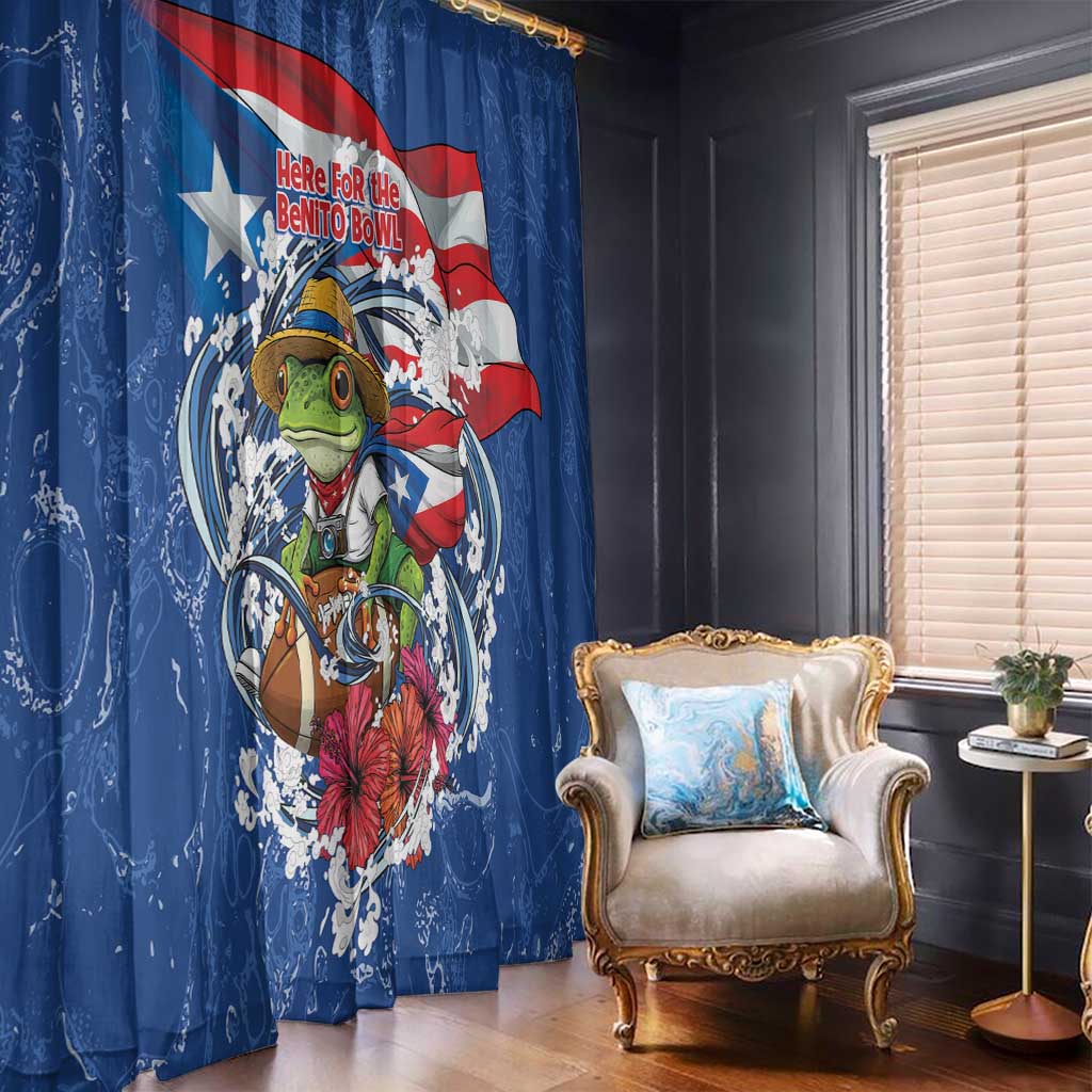 Puerto Rican Coquí Football Window Curtain Here For The Benito Bowl