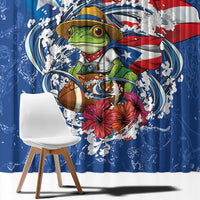 Puerto Rican Coquí Football Window Curtain Here For The Benito Bowl