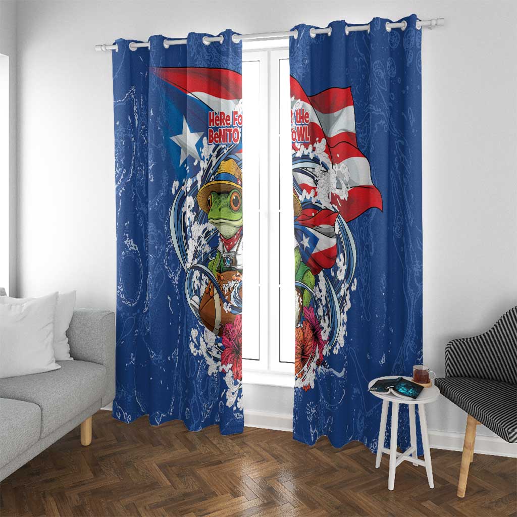 Puerto Rican Coquí Football Window Curtain Here For The Benito Bowl