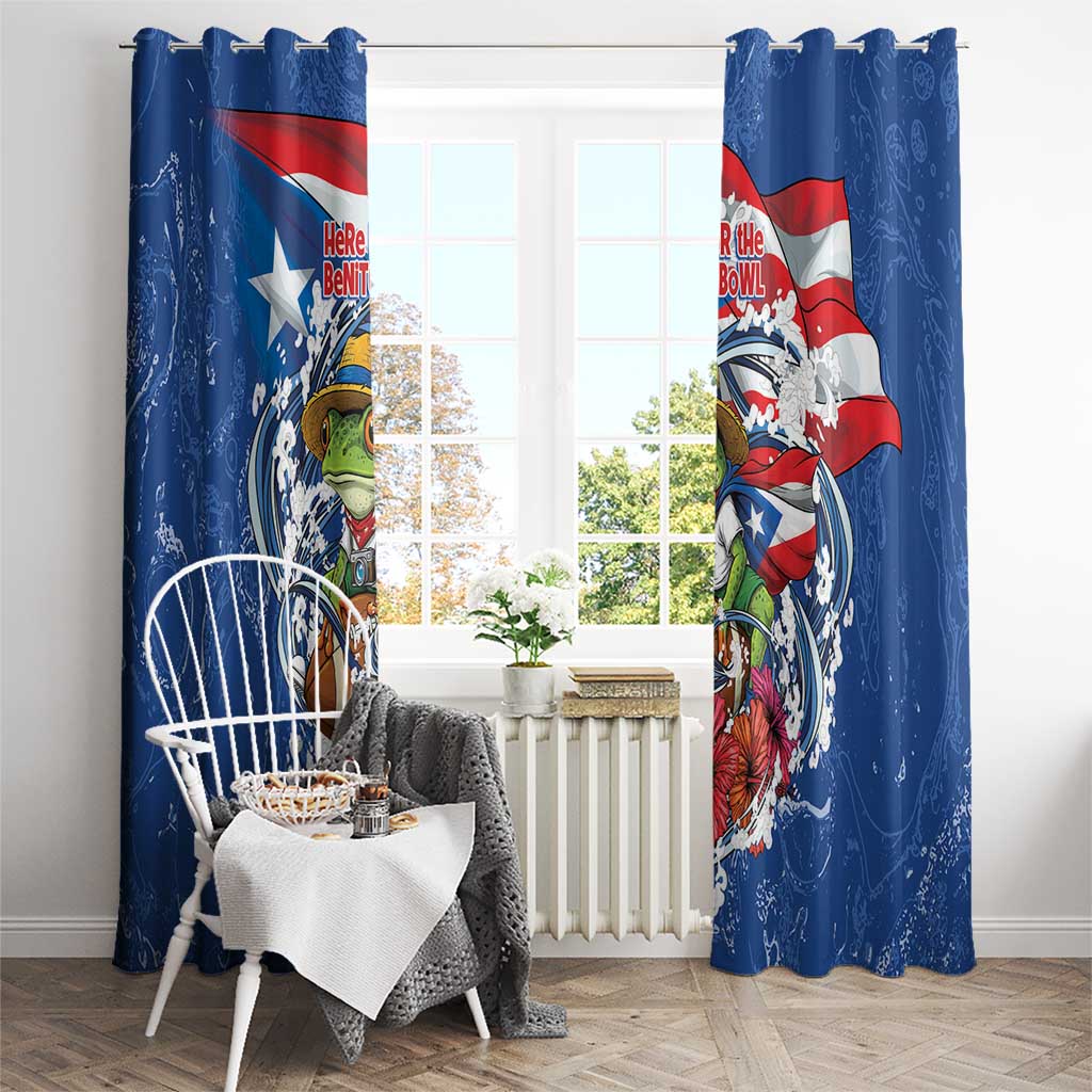 Puerto Rican Coquí Football Window Curtain Here For The Benito Bowl
