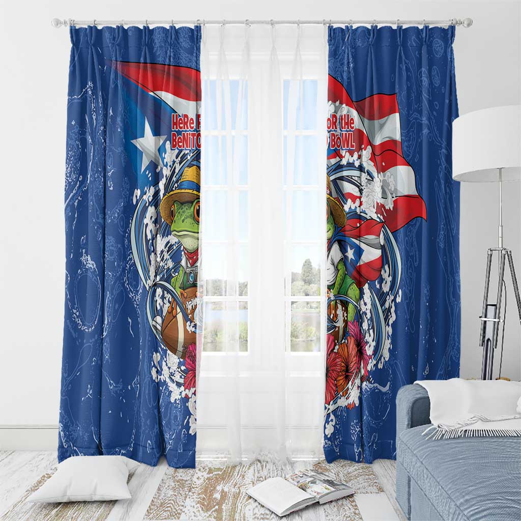 Puerto Rican Coquí Football Window Curtain Here For The Benito Bowl