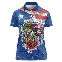 Puerto Rican Coquí Football Women Polo Shirt Here For The Benito Bowl