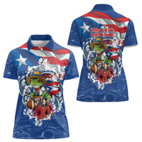 Puerto Rican Coquí Football Women Polo Shirt Here For The Benito Bowl