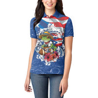 Puerto Rican Coquí Football Women Polo Shirt Here For The Benito Bowl