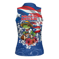 Puerto Rican Coquí Football Women Sleeveless Polo Shirt Here For The Benito Bowl