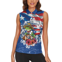 Puerto Rican Coquí Football Women Sleeveless Polo Shirt Here For The Benito Bowl
