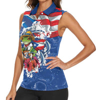 Puerto Rican Coquí Football Women Sleeveless Polo Shirt Here For The Benito Bowl