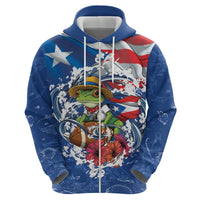 Puerto Rican Coquí Football Zip Hoodie Here For The Benito Bowl