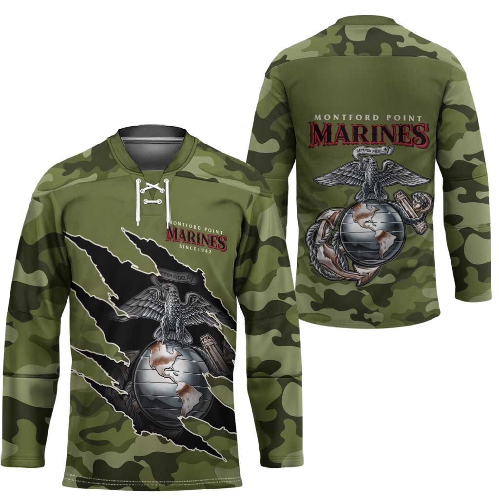 Montford Point Marines Hockey Jersey African American Breaking Barriers 1942