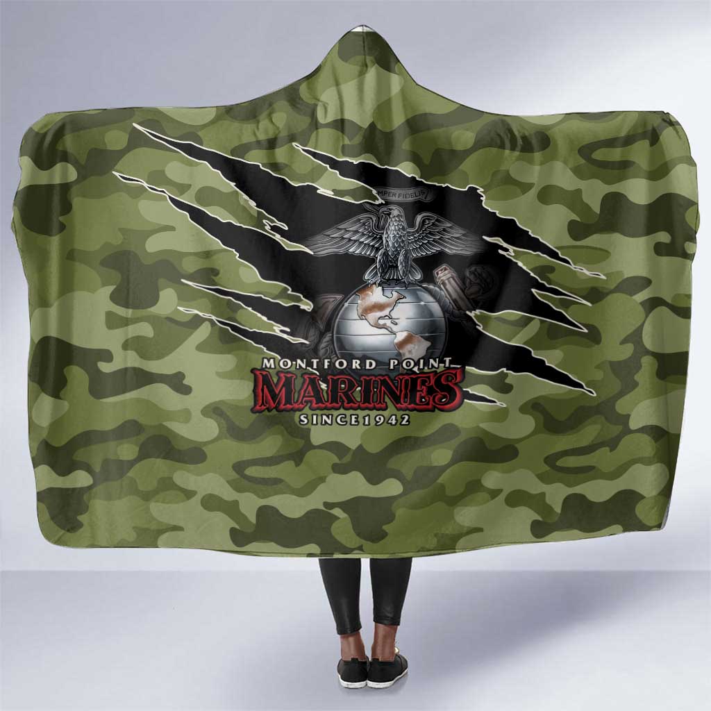 Montford Point Marines Hooded Blanket African American Breaking Barriers 1942