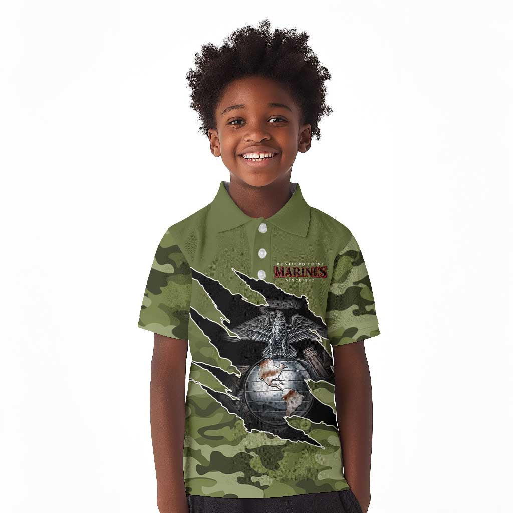 Montford Point Marines Kid Polo Shirt African American Breaking Barriers 1942