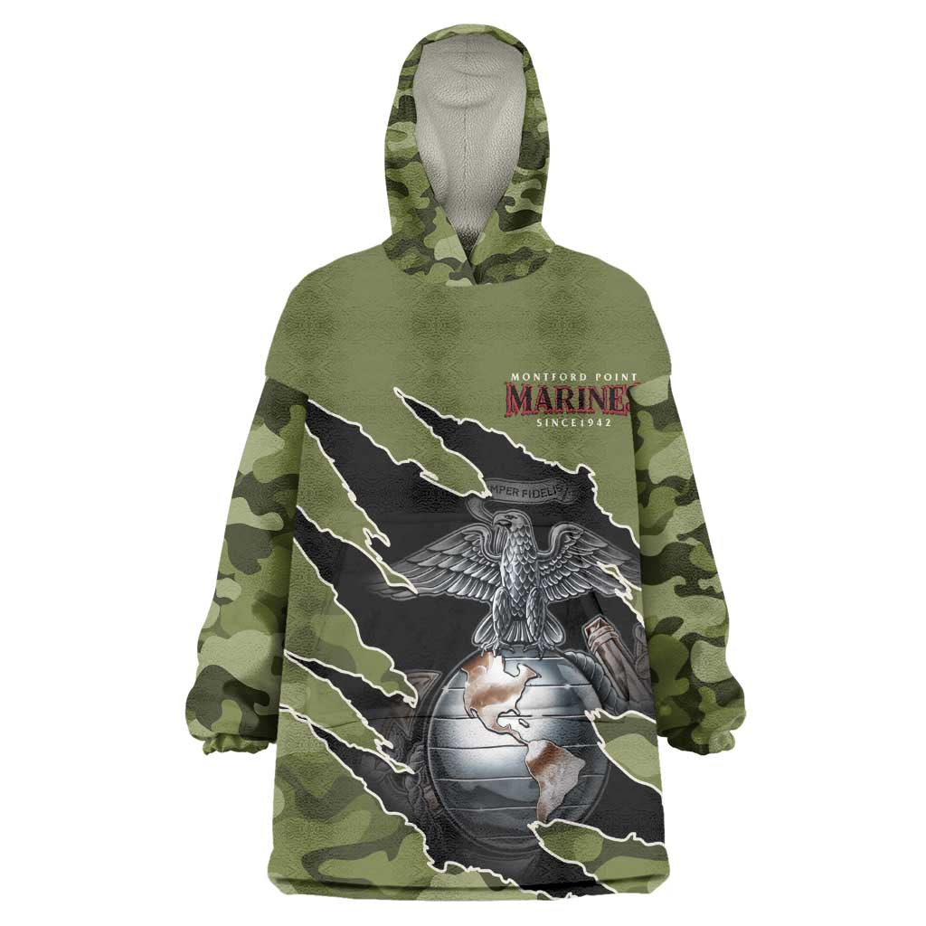 Montford Point Marines Kid Wearable Blanket Hoodie African American Breaking Barriers 1942