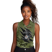 Montford Point Marines Women Sleeveless Polo Shirt African American Breaking Barriers 1942