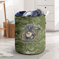 Montford Point Marines Laundry Basket Flame Fire Military Green Camo