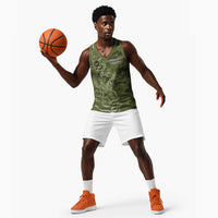 Montford Point Marines Basketball Jersey Flame Fire Military Green Camo