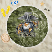 Montford Point Marines Beach Blanket Flame Fire Military Green Camo