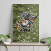 Montford Point Marines Canvas Wall Art Flame Fire Military Green Camo
