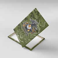 Montford Point Marines Canvas Wall Art Flame Fire Military Green Camo