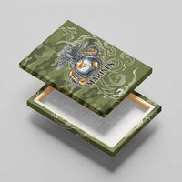 Montford Point Marines Canvas Wall Art Flame Fire Military Green Camo