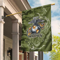 Montford Point Marines Garden Flag Flame Fire Military Green Camo