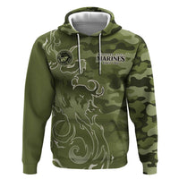 Montford Point Marines Hoodie Flame Fire Military Green Camo