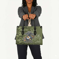 Montford Point Marines Leather Bag Flame Fire Military Green Camo