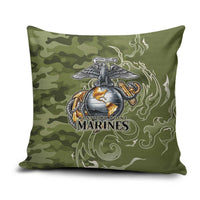 Montford Point Marines Pillow Cover Flame Fire Military Green Camo