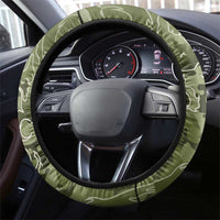 Montford Point Marines Steering Wheel Cover Flame Fire Military Green Camo