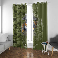 Montford Point Marines Window Curtain Flame Fire Military Green Camo