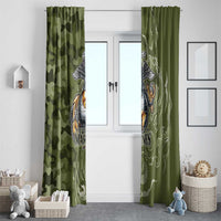 Montford Point Marines Window Curtain Flame Fire Military Green Camo